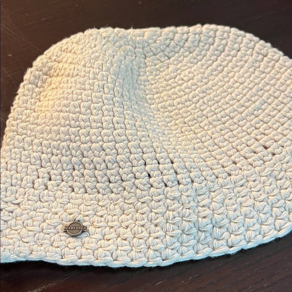 Stylish Cream Crochet Beanie